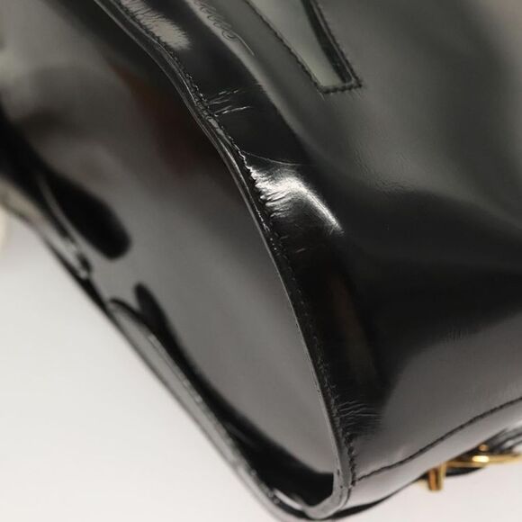 Salvatore Ferragamo Gancini Patent Leather Black Patent_Leather Backpack Bag main image 15